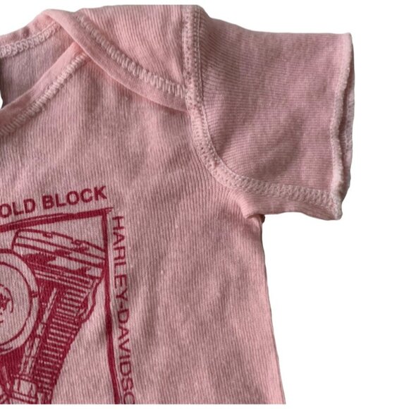 Vintage Harley Davidson Single Stitch Pastel Pink Motorcycle Graphic Tee - Picture 3 of 9